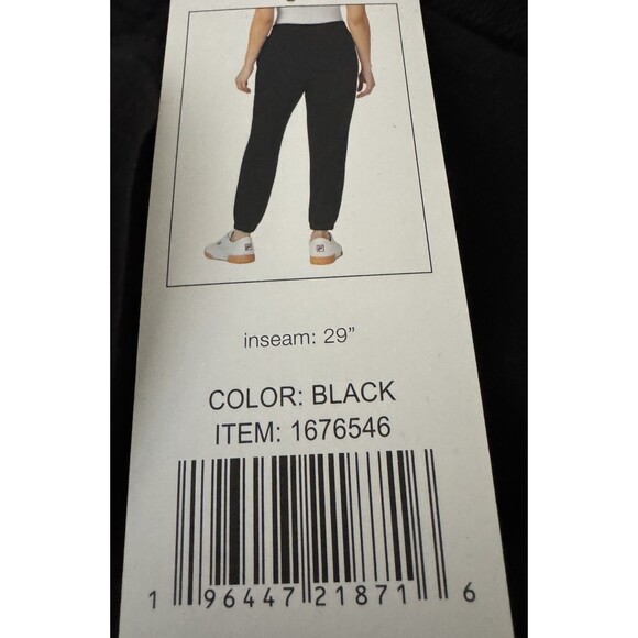 FILA Womens Medium Black French Terry Jogger Pants Sweatpants Athletic Track New - Picture 8 of 9